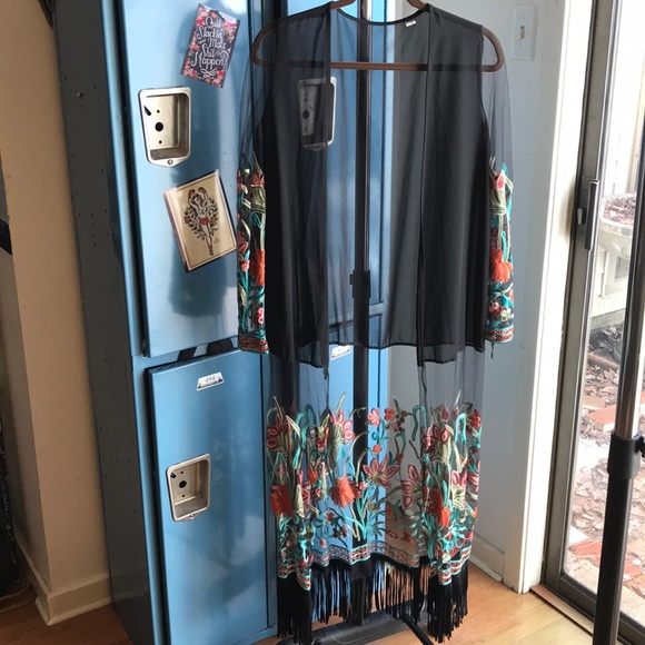 Jackets & Blazers - Long Shear Embroidered w/Tassels Jacket 🍀